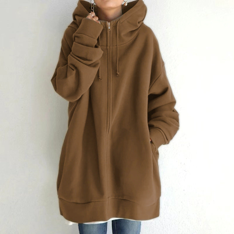 Women's Oversized Zip-Up Casual Jacket