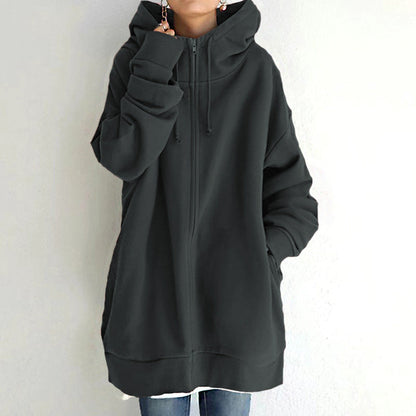Women's Oversized Zip-Up Casual Jacket