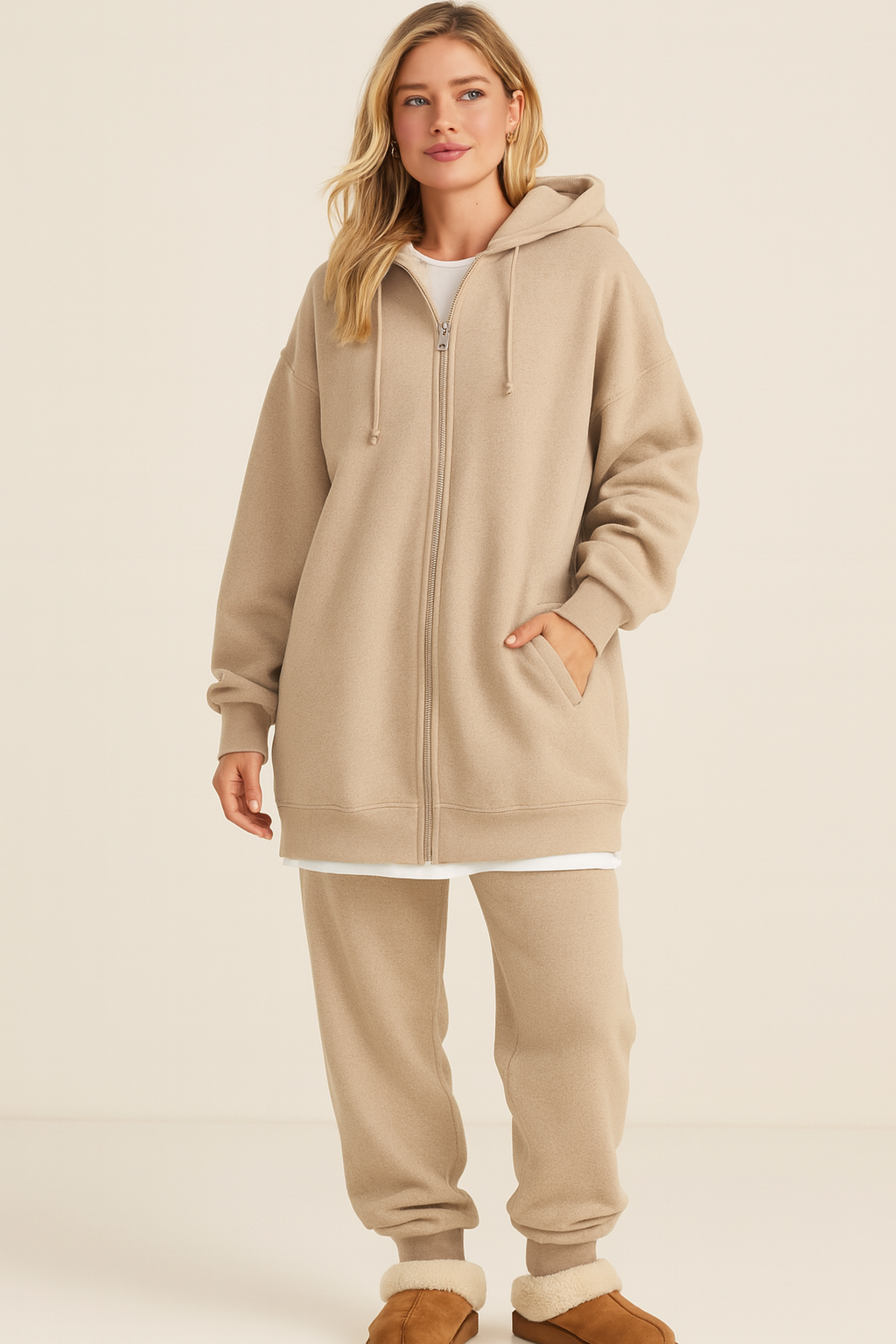 Women's Oversized Zip-Up Casual Jacket