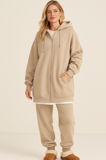 Women's Oversized Zip-Up Casual Jacket