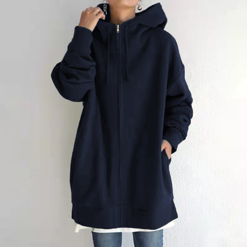 Women's Oversized Zip-Up Casual Jacket