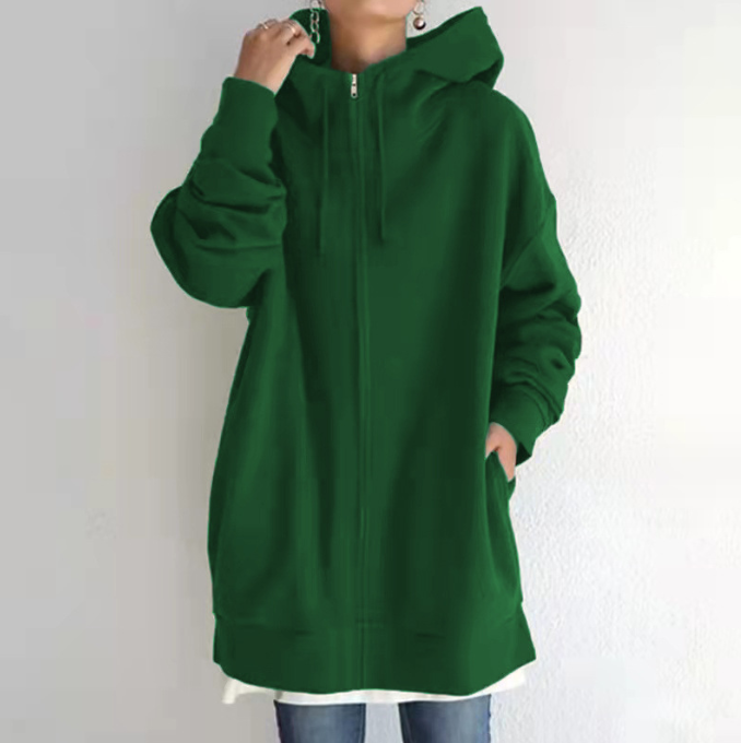 Women's Oversized Zip-Up Casual Jacket