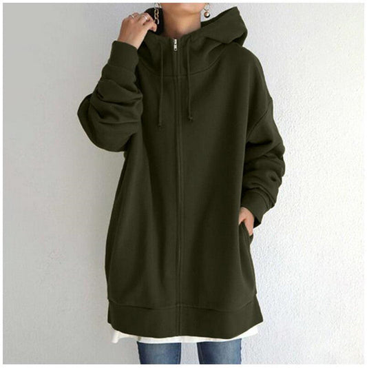 Women's Oversized Zip-Up Casual Jacket