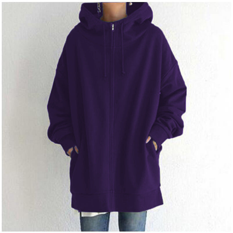 Women's Oversized Zip-Up Casual Jacket