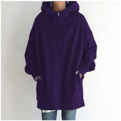 Women's Oversized Zip-Up Casual Jacket