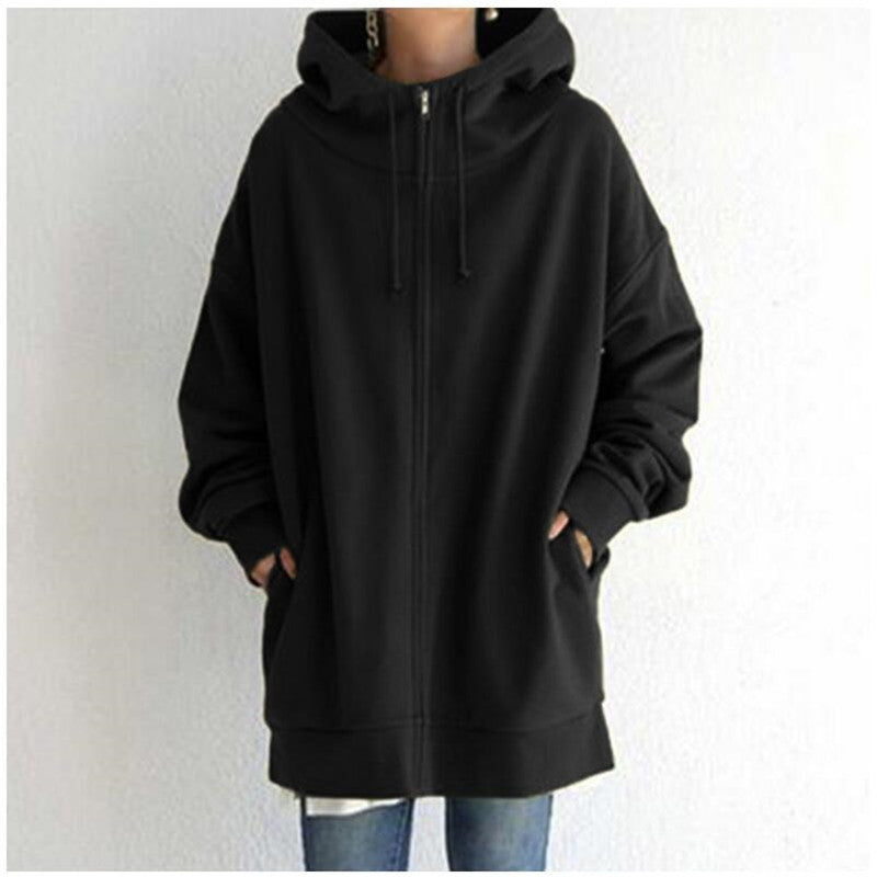 Women's Oversized Zip-Up Casual Jacket