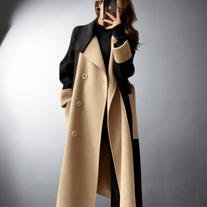 Women's Long Colourblock Winter Coat