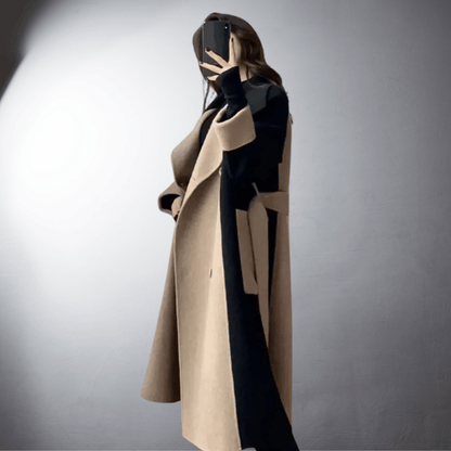 Women's Long Colourblock Winter Coat