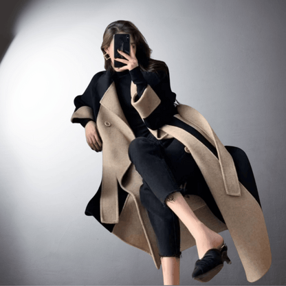 Women's Long Colourblock Winter Coat