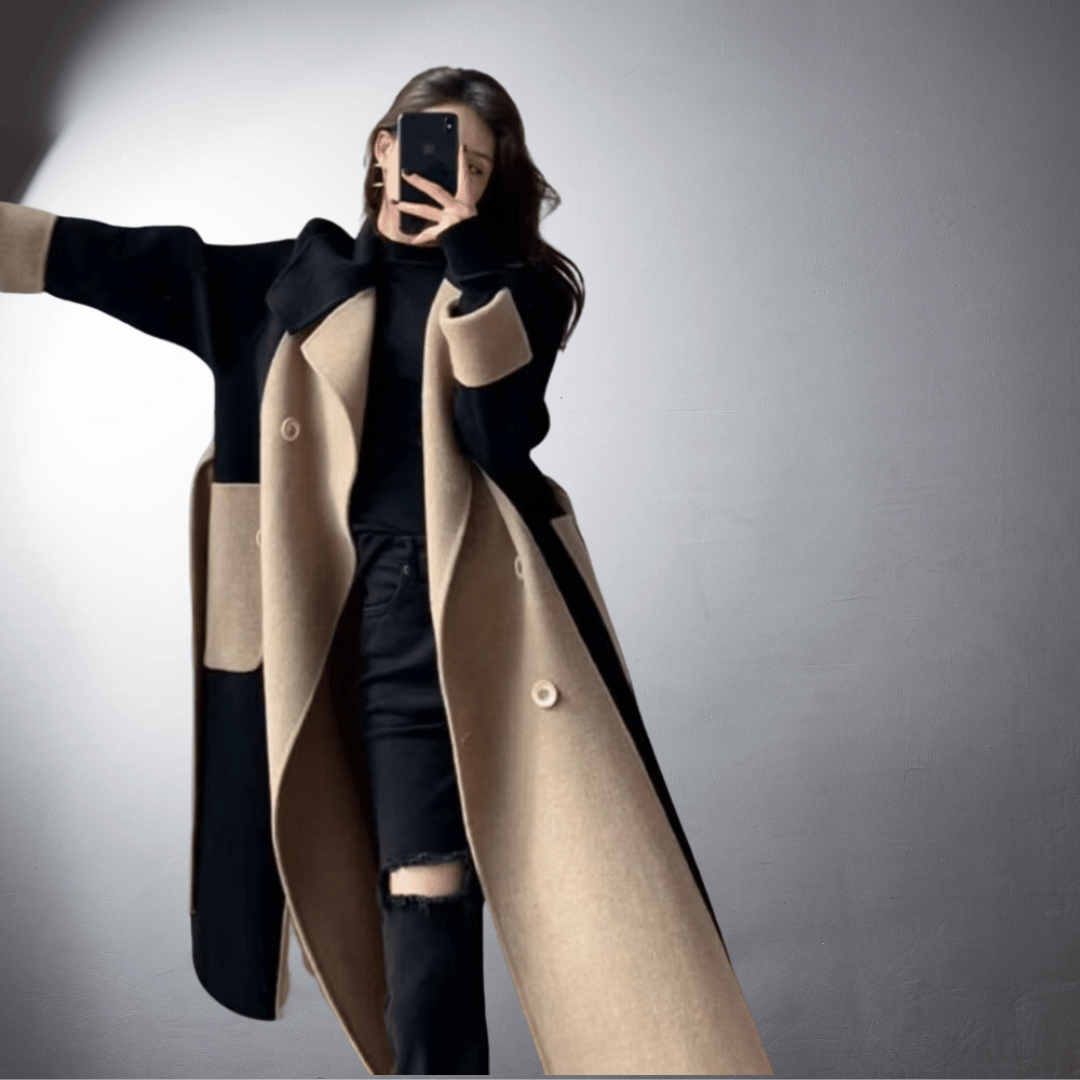 Women's Long Colourblock Winter Coat