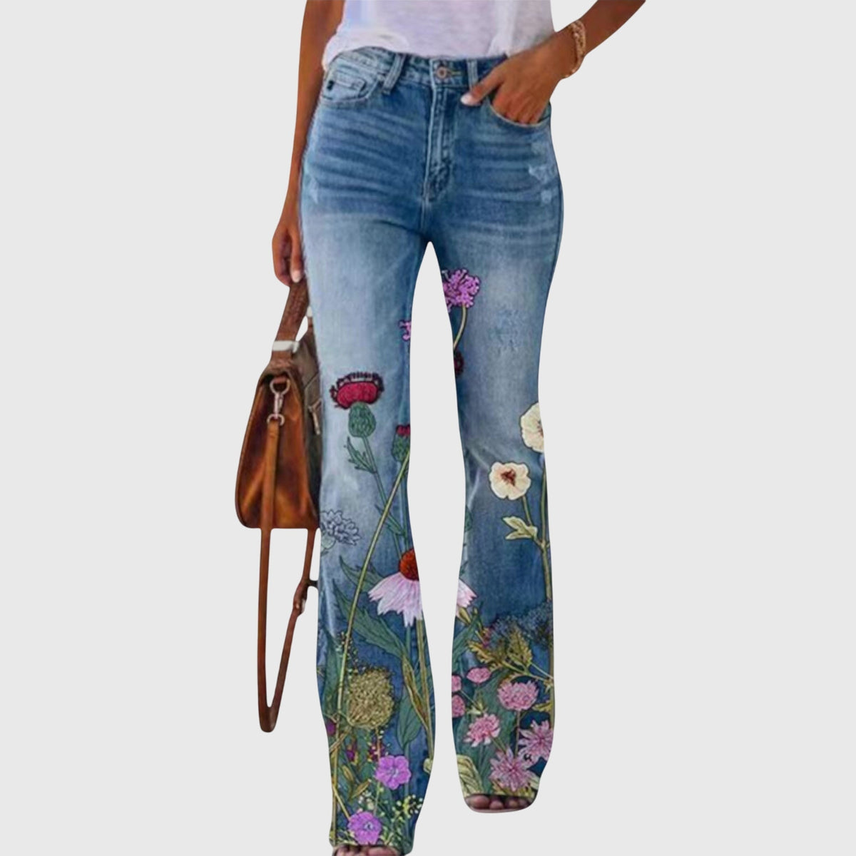 Women's Floral Printed Skinny Jeans