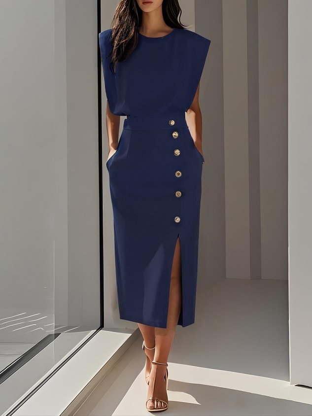 Women's Sleeveless Midi Dress