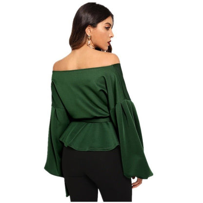 Off The Shoulder Wrap Blouse Shirt