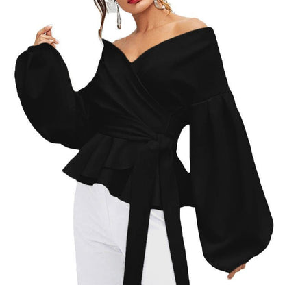 Off The Shoulder Wrap Blouse Shirt
