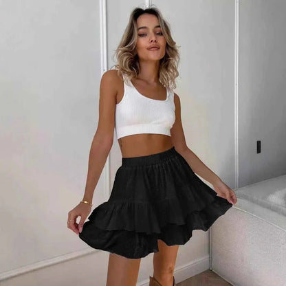Women's Tiered Ruffle Mini Skirt