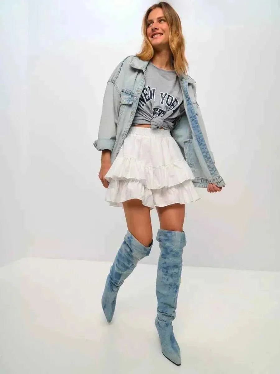Women's Tiered Ruffle Mini Skirt