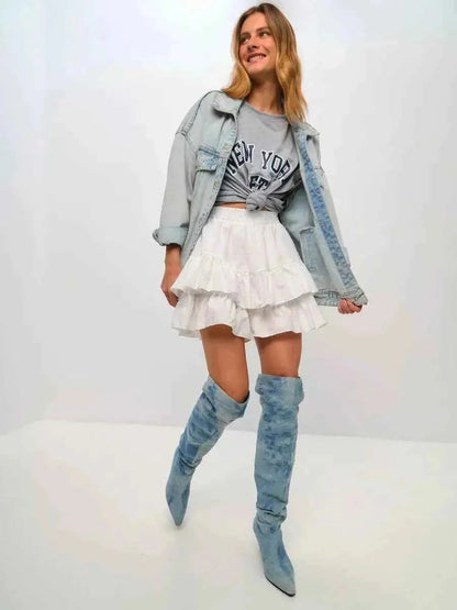 Women's Tiered Ruffle Mini Skirt