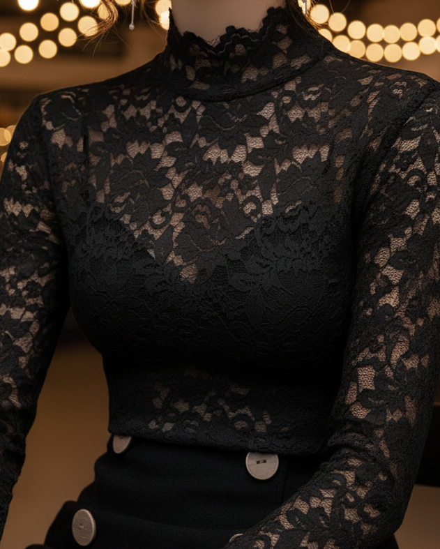 Women’s Lace High Neck Blouse