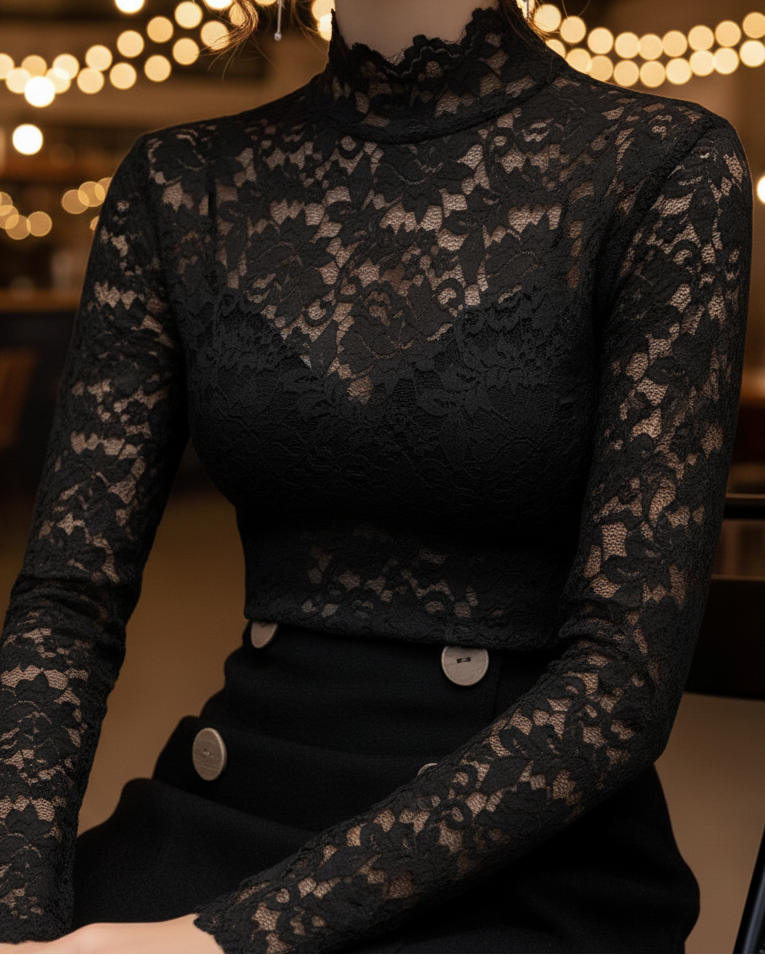Women’s Lace High Neck Blouse
