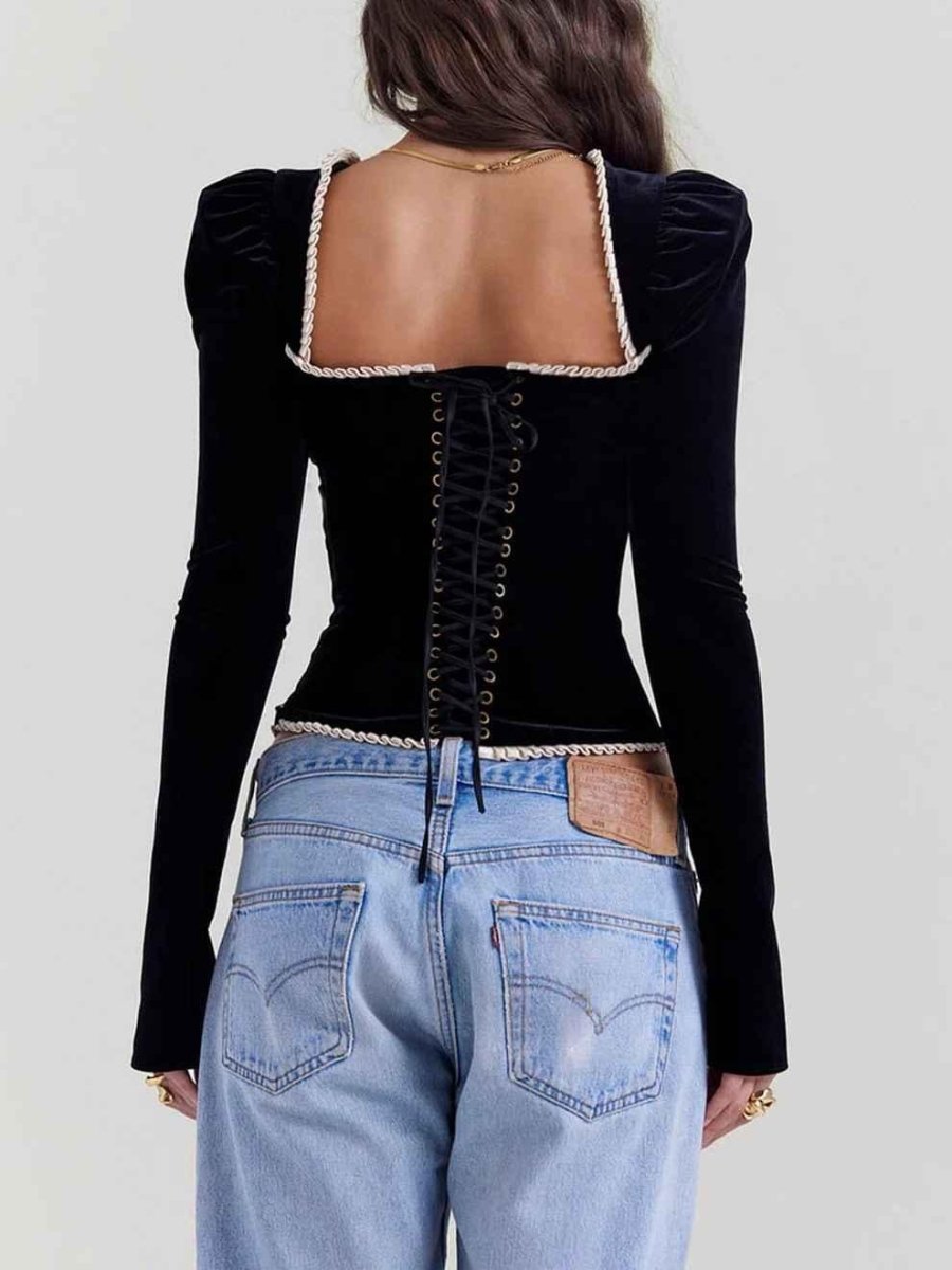 Women's Velvet Corset Top