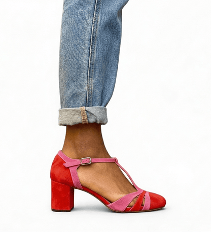 Women's Block Heel Ankle Strap Shoes