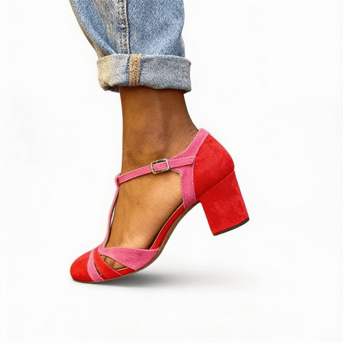 Women's Block Heel Ankle Strap Shoes
