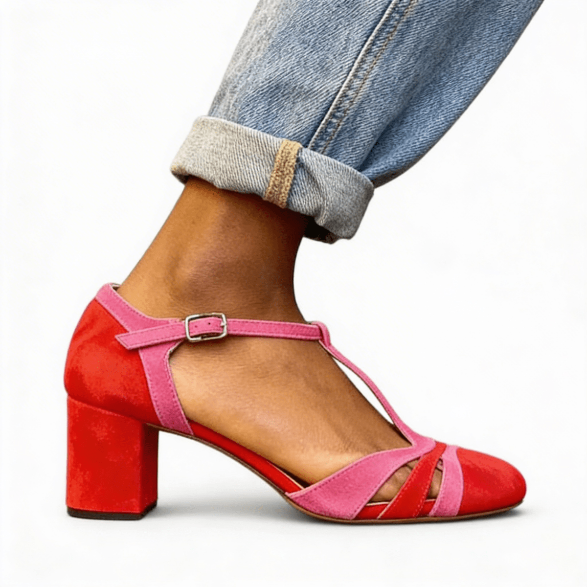 Women's Block Heel Ankle Strap Shoes