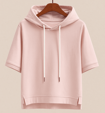 Women's Oversized Short Sleeve Hoodie