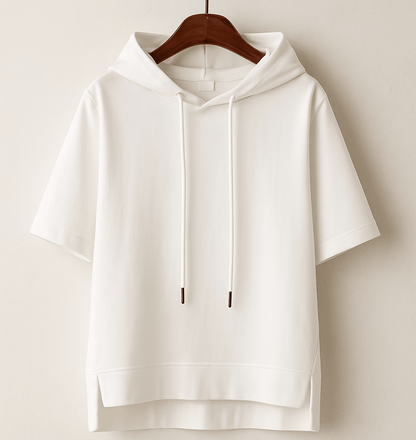 Women's Oversized Short Sleeve Hoodie