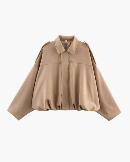 Women's Faux Suede Bomber Jacket