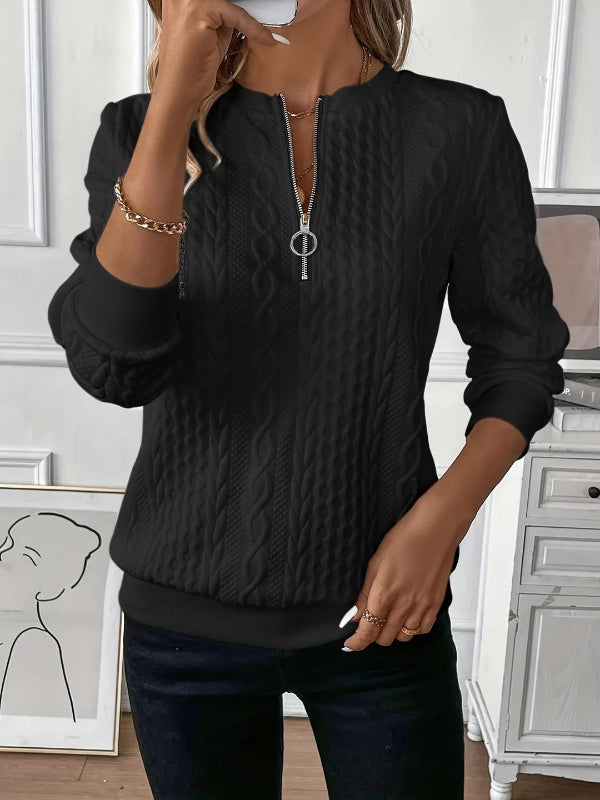 Women's Half-Zip Structured Casual Top