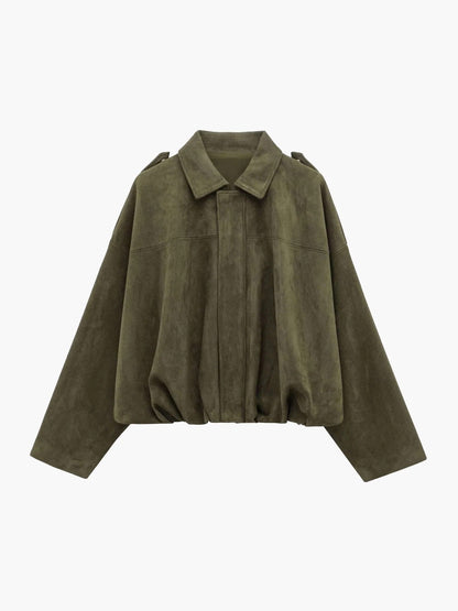 Women's Faux Suede Bomber Jacket