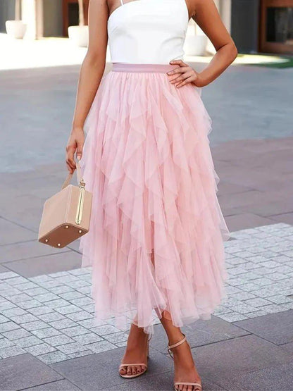 Women's Romantic Tulle Midi Skirt