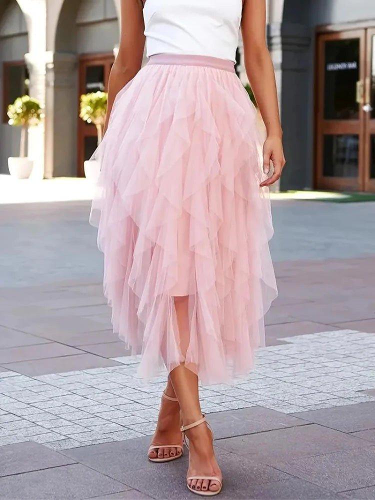 Women's Romantic Tulle Midi Skirt