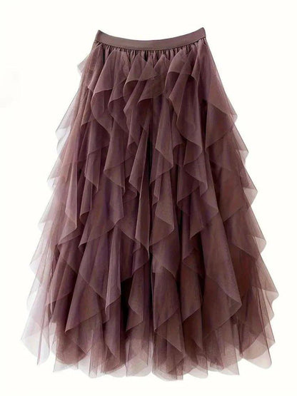 Women's Romantic Tulle Midi Skirt