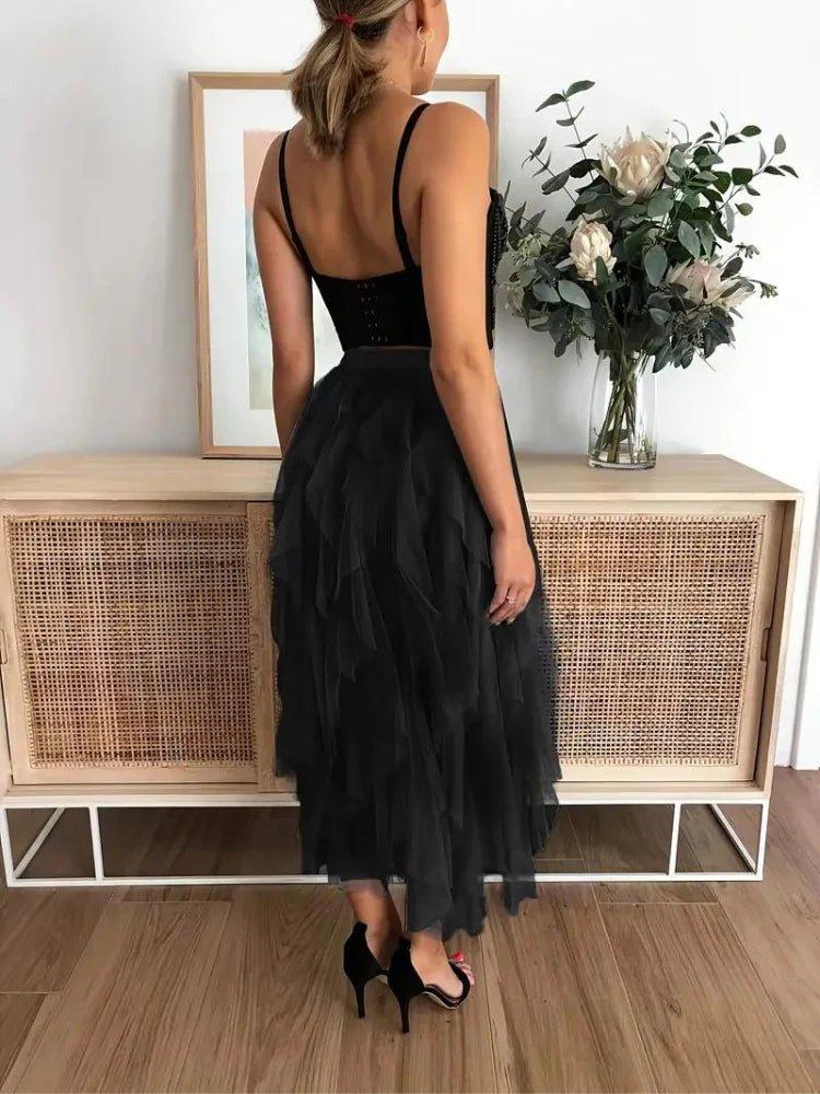 Women's Romantic Tulle Midi Skirt
