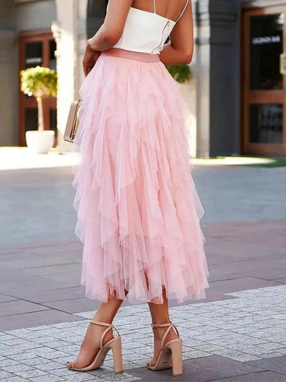Women's Romantic Tulle Midi Skirt