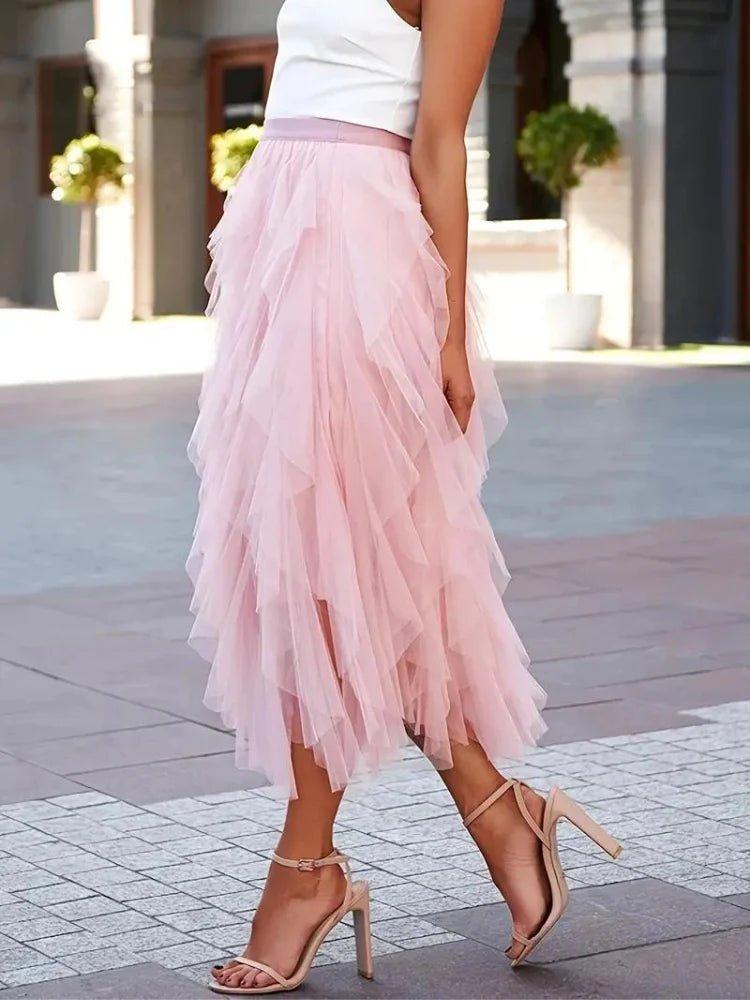 Women's Romantic Tulle Midi Skirt