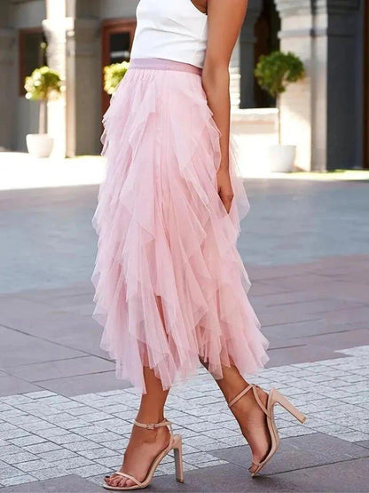 Women's Romantic Tulle Midi Skirt