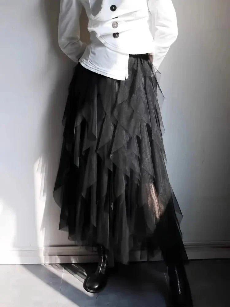 Women's Romantic Tulle Midi Skirt