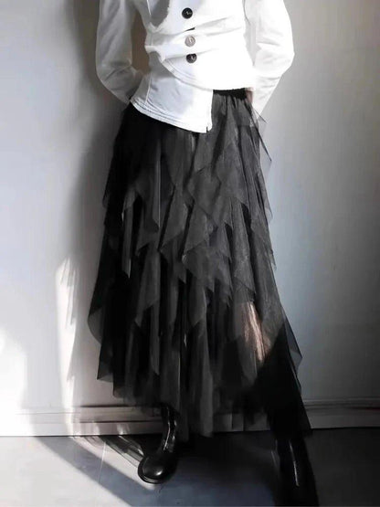 Women's Romantic Tulle Midi Skirt