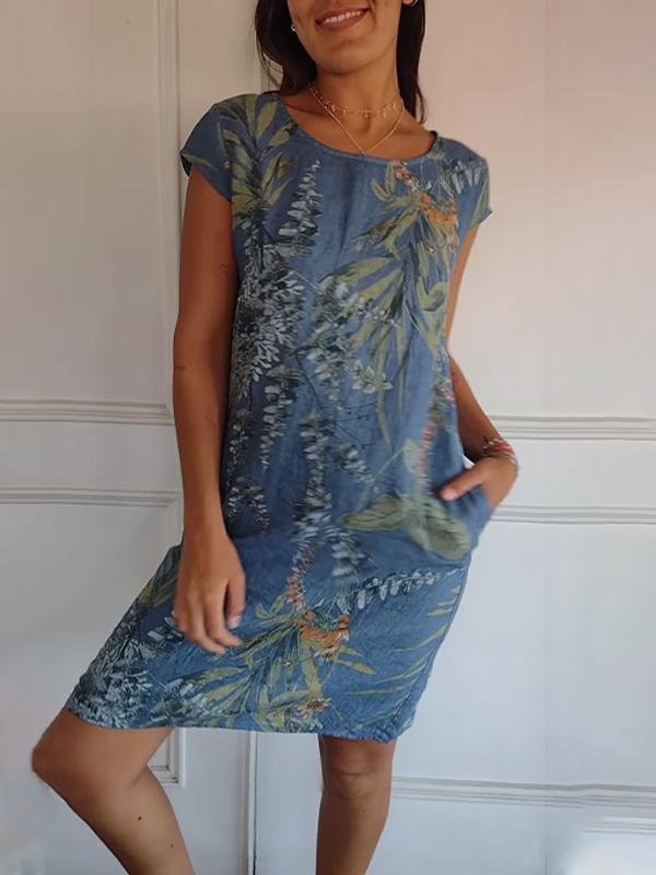 Women’s Leaf Print Summer Dress