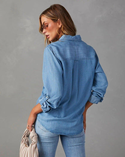 Womens Denim Blouse Shirt