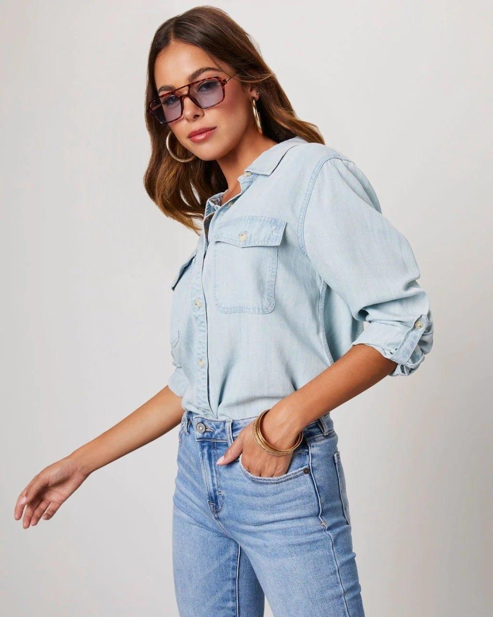 Womens Denim Blouse Shirt