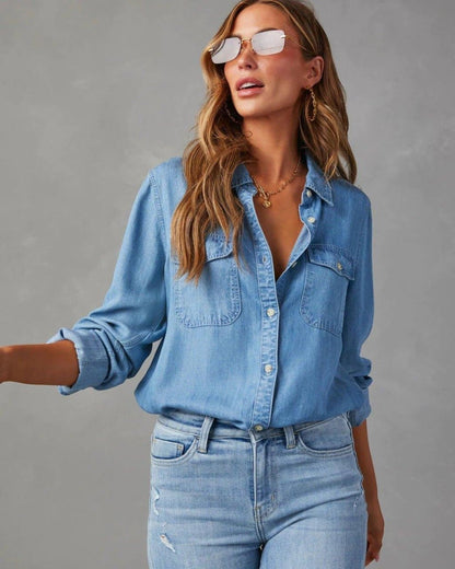 Womens Denim Blouse Shirt