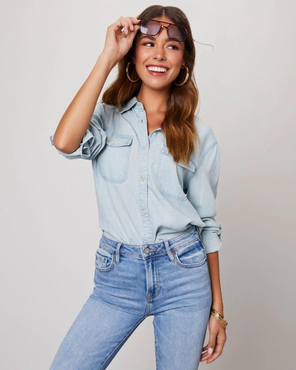 Womens Denim Blouse Shirt
