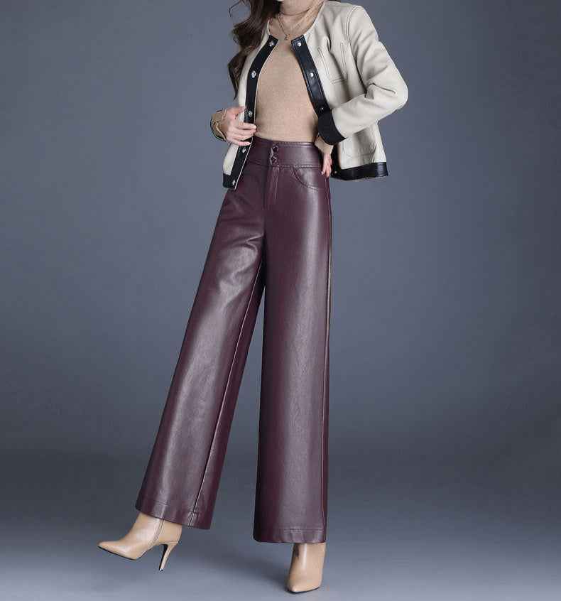 Women's Faux Leather Trousers