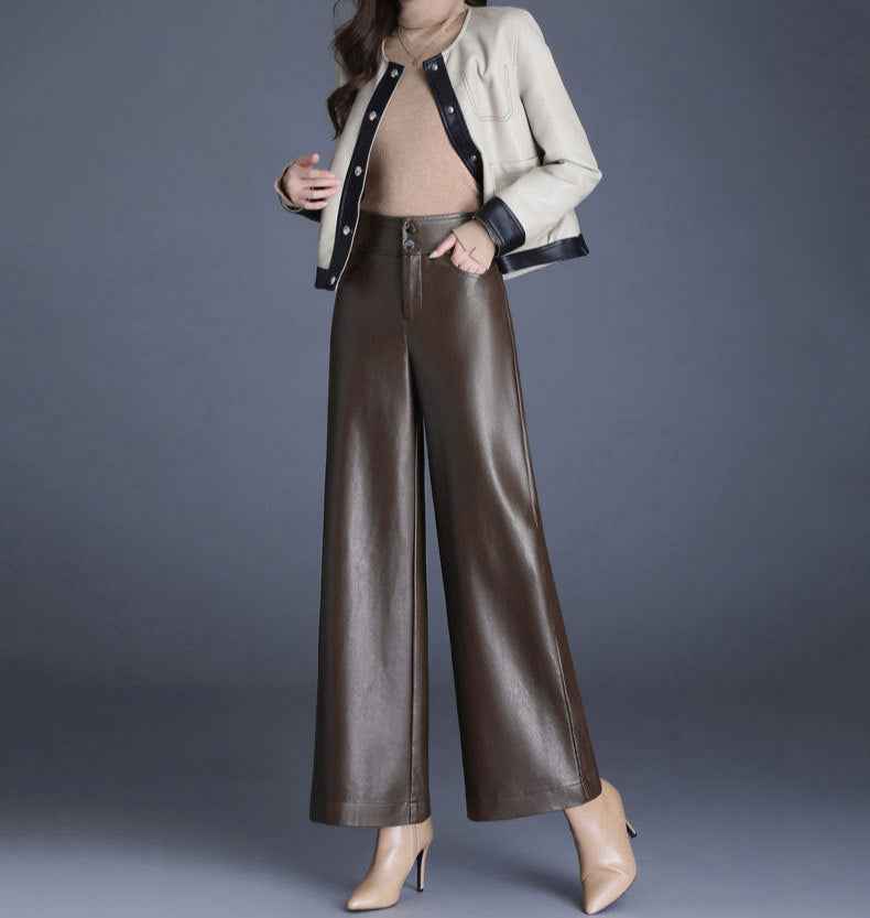 Women's Faux Leather Trousers