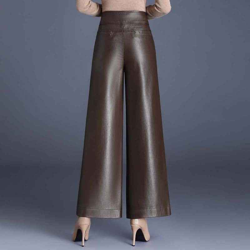 Women's Faux Leather Trousers