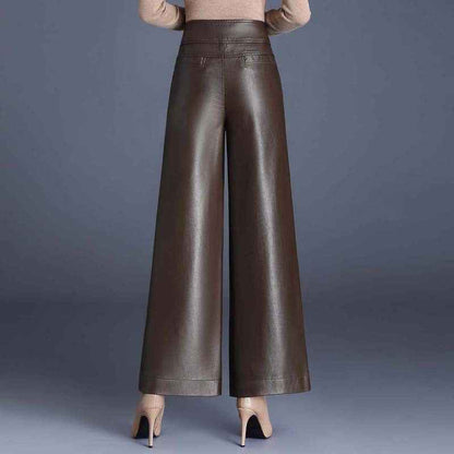 Women's Faux Leather Trousers